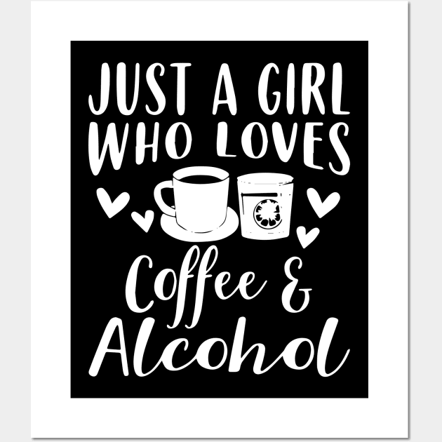 Coffee And Alcohol Apparel - Funny Coffee Lover Design Wall Art by ZimBom Designer